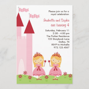 Pretty Blonde Princesses Invitation