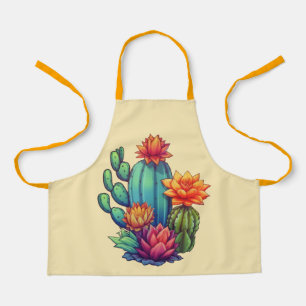 Pretty Blooming Cactus Apron