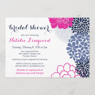 Pretty Blooms Floral, Baby or Bridal Shower Invitation