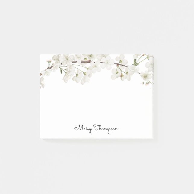 Pretty Blossom Name Post-it Notes (Front)