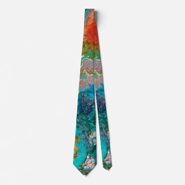 Pretty Blue Abstract Pattern Tie (Front)