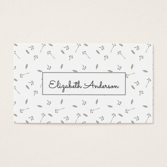 Pretty Blue and Grey Watercolor Floral Business Card