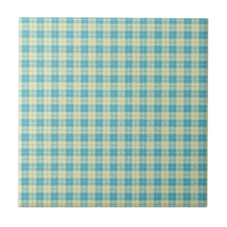 Pretty Blue and Pastel Yellow Plaid Tile