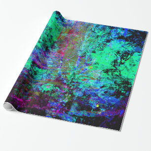 Pretty Blue and Purple Abstract Grunge Abalone Wrapping Paper