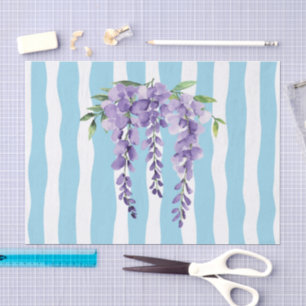 Pretty blue and purple Wavevy delicate decoupage Tissue Paper