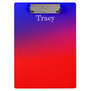 Pretty Blue and Red Ombre Clipboard