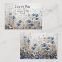 Pretty Blue and White 3D Flower Garden Wedding