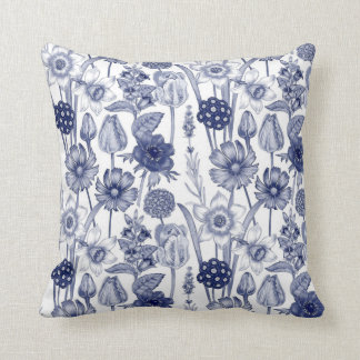 Pretty Blue and White Flowers No. 1 Pillow