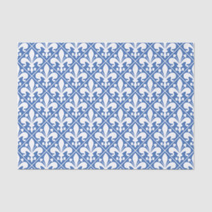 Pretty Blue and White French Fleur de Lys Tissue Paper