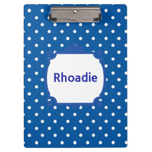 Pretty Blue and White Polka Dots Clipboard