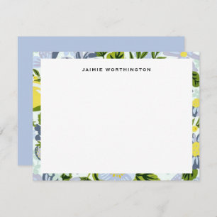 Pretty Blue and Yellow Floral Pattern Girly Card