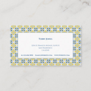 Pretty blue and yellow Portuguese tiles Business Card