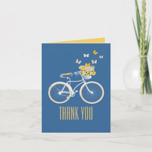 Pretty Blue and Yellow Thank You Note Card