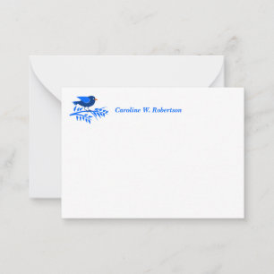 Pretty Blue Bird Nature Custom Option Thank You Card