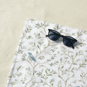 Pretty Blue Birds Beach Towel