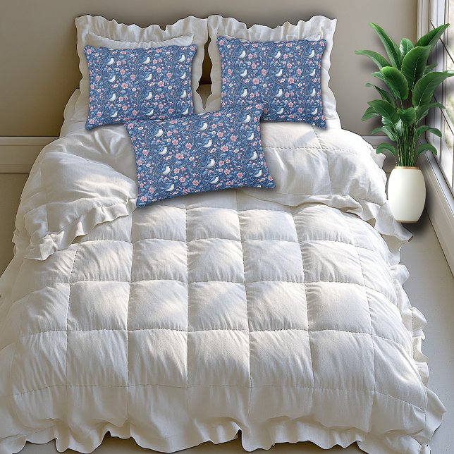 Pretty Blue Birds Pink Roses Elegant Pillowcase (Creator Uploaded)