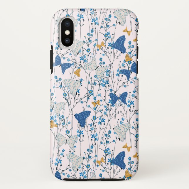 Pretty Blue Butterflies Case-Mate iPhone Case (Back)