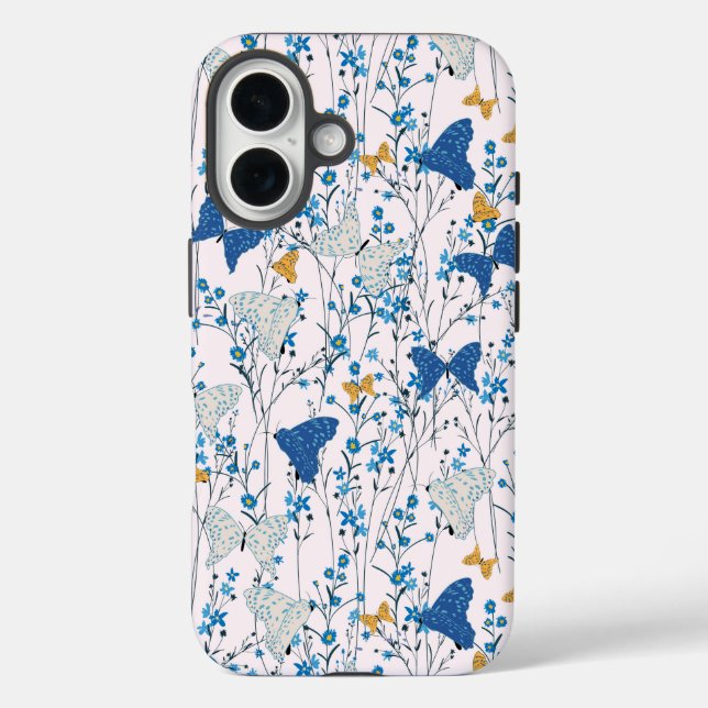 Pretty Blue Butterflies Case-Mate iPhone Case (Back)