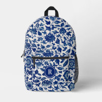 Pretty Blue Chinoiserie Chinese Floral Vintage