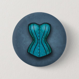 Pretty Blue Corset 6 Cm Round Badge