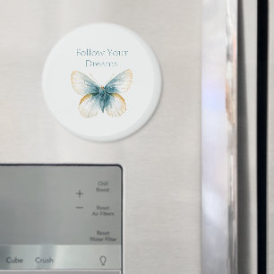 Pretty Blue Cream Butterfly Magnet