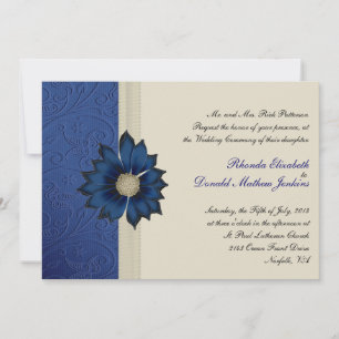 Pretty Blue & Cream Wedding Invitation
