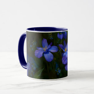 Pretty Blue Dainty Flowers Garden Art Mug Cup