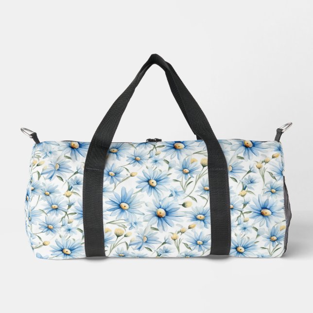 Pretty Blue Daisies  Duffle Bag (Front)