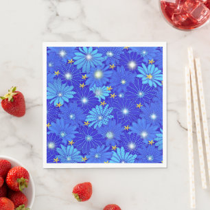 Pretty Blue Daisy Pattern  Napkin