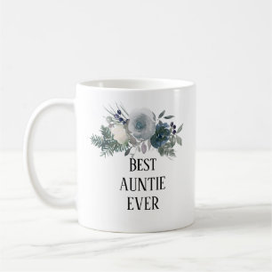 Pretty blue floral Auntie ever Coffee Mug