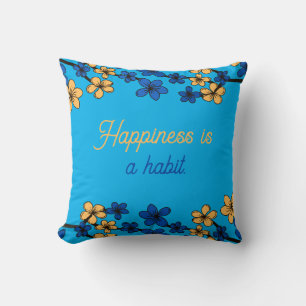 Pretty Blue Floral Cushion