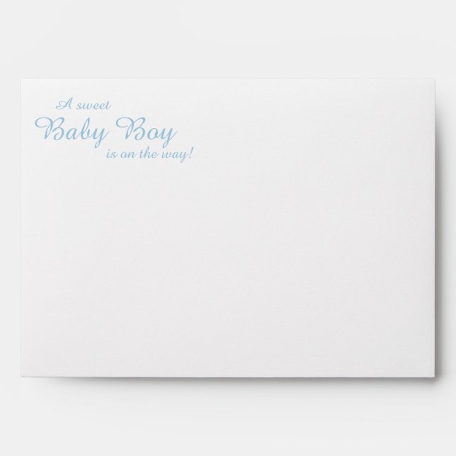Pretty Blue Floral It's a Boy Baby Shower Invitati Envelope (Front)