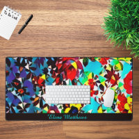Pretty Blue Floral Mosaic Personalised