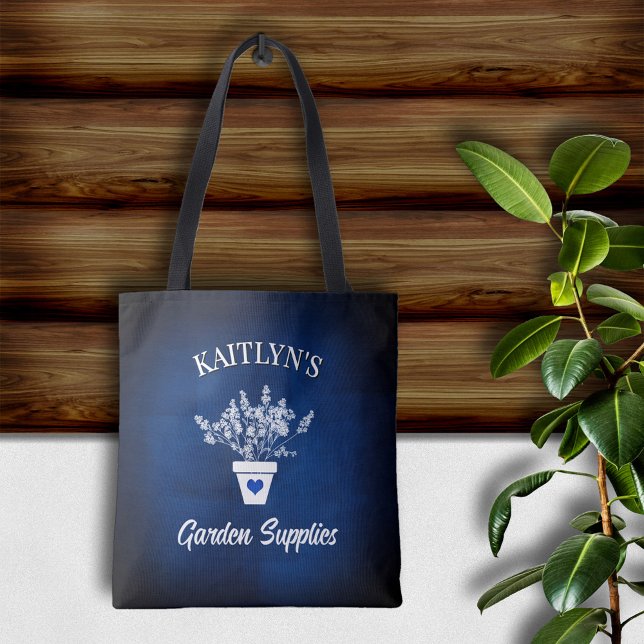 Pretty Blue & Floral Personalized Tote (Creator Uploaded)