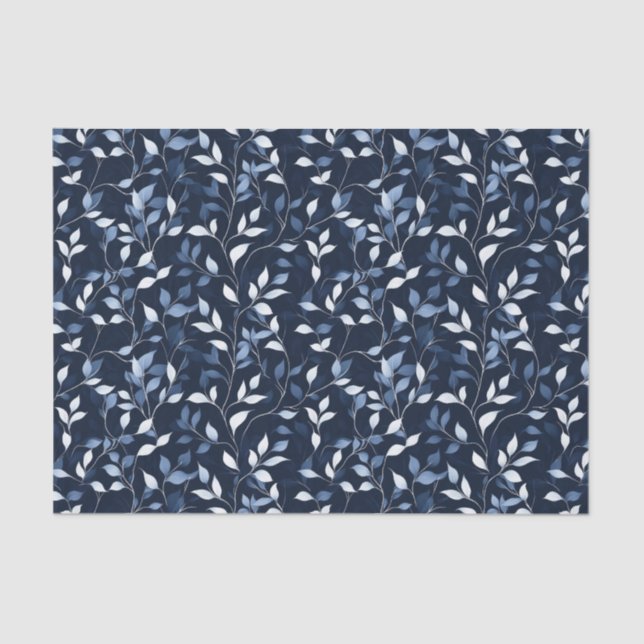 Pretty Blue Florals Decoupage Tissue Paper (Front)