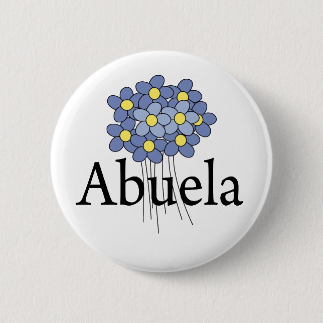 Pretty Blue Flower Abuela T-shirt 6 Cm Round Badge (Front)