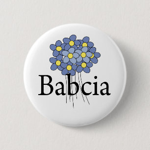 Pretty Blue Flower Babcia T-shirt 6 Cm Round Badge