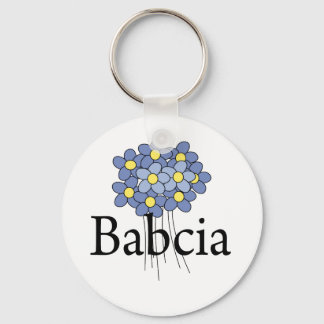 Pretty Blue Flower Babcia T-shirt Key Ring