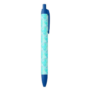 Pretty Blue Flower Black Ink Pen