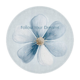 Pretty Blue Flower Cutting Board