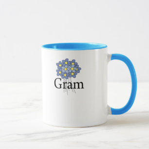 Pretty Blue Flower Gram T-shirt Mug