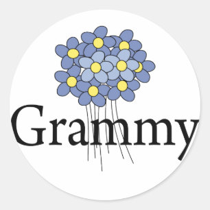 Pretty Blue Flower Grammy T-shirt Classic Round Sticker