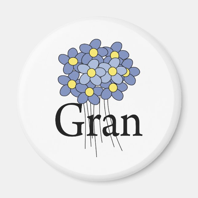 Pretty Blue Flower Gran T-shirt Magnet (Front)
