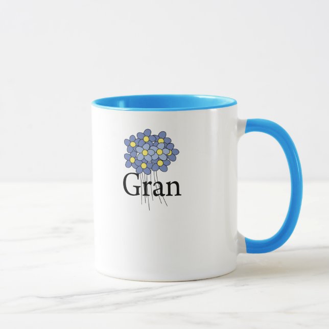 Pretty Blue Flower Gran T-shirt Mug (Right)