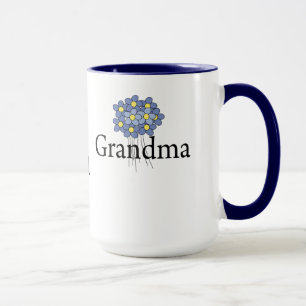 Pretty Blue Flower Grandma T-shirt Mug