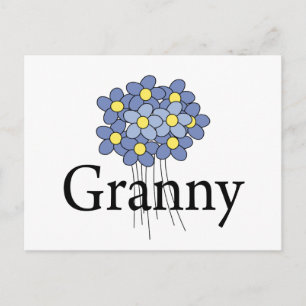 Pretty Blue Flower Granny T-shirt Postcard