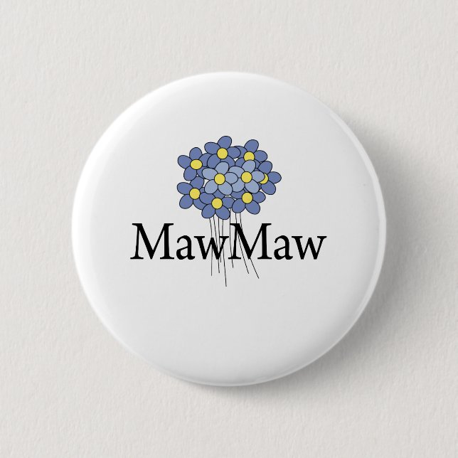 Pretty Blue Flower MawMaw T-shirt 6 Cm Round Badge (Front)