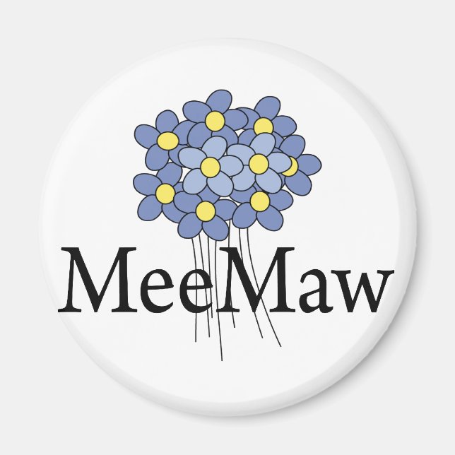 Pretty Blue Flower MeeMaw T-shirt Magnet (Front)