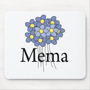 Pretty Blue Flower MeMa T-shirt Mouse Mat