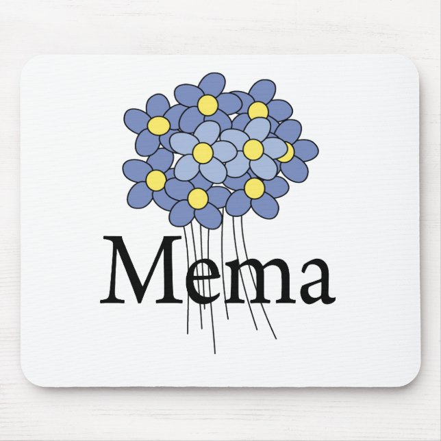 Pretty Blue Flower MeMa T-shirt Mouse Mat (Front)